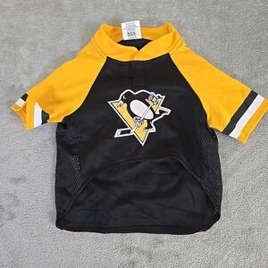 Pittsburgh Penguins Hockey Jersey Dog Medium 14-18" Black Pet‎ Apparel NHL